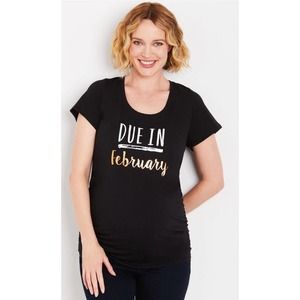 DUE IN FEBRUARY MATERNITY TEE - 2X